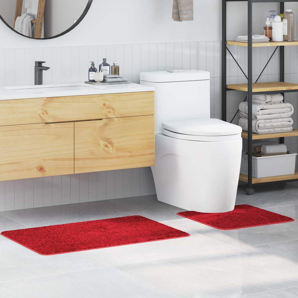 Vidaxx ensemble de tapis de bain antidérapant 2 pcs rouge pp
