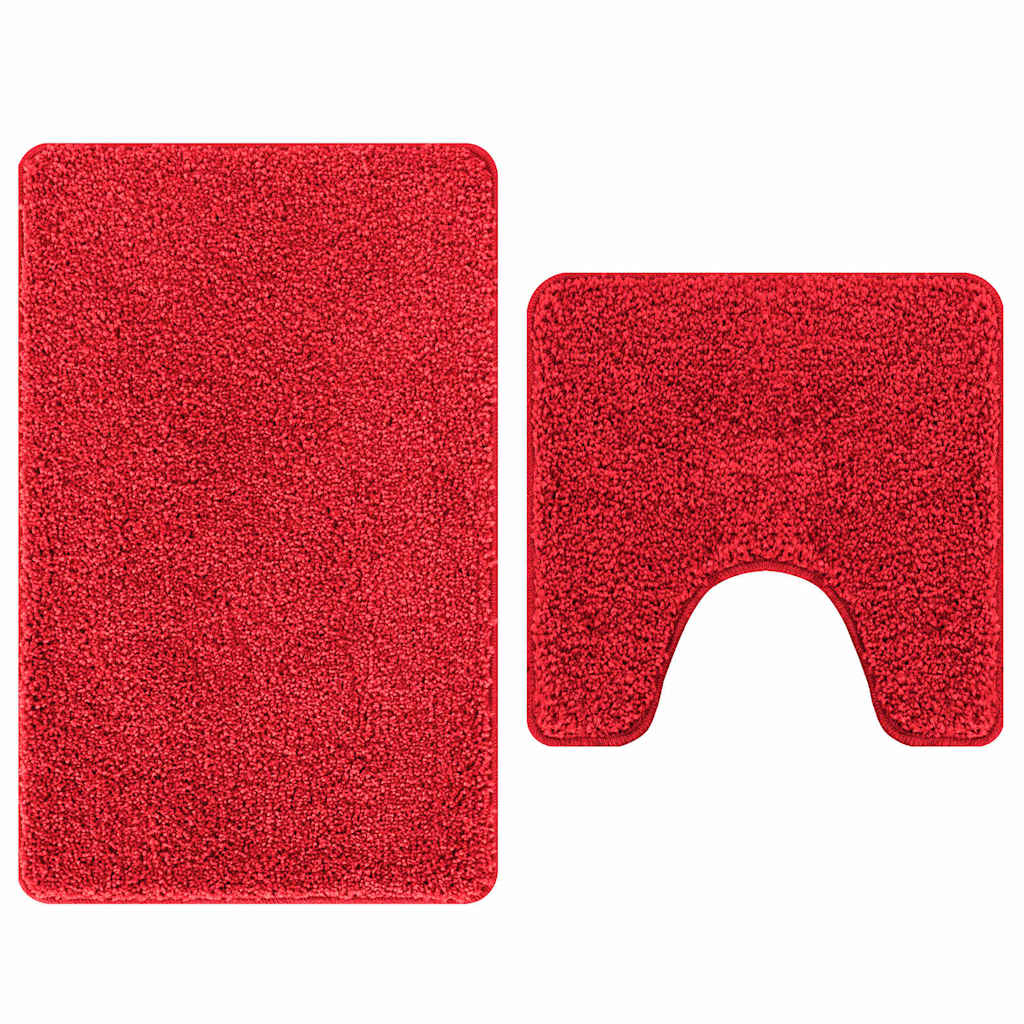 Vidaxx ensemble de tapis de bain antidérapant 2 pcs rouge pp