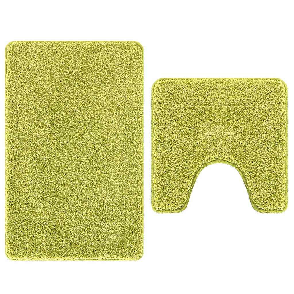 VidaXL ensemble de tapis de bain antidérapant 2 pcs vert pp