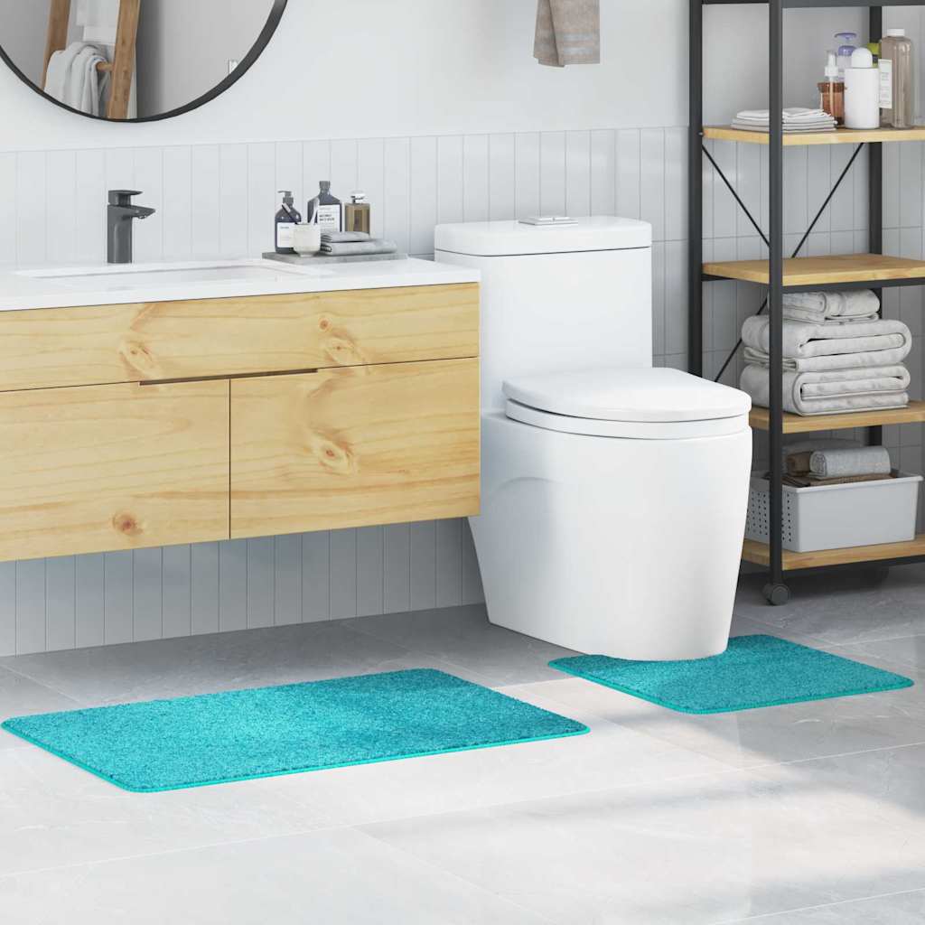 Vidaxx ensemble de tapis de bain antidérapant 2 pcs turquoise pp