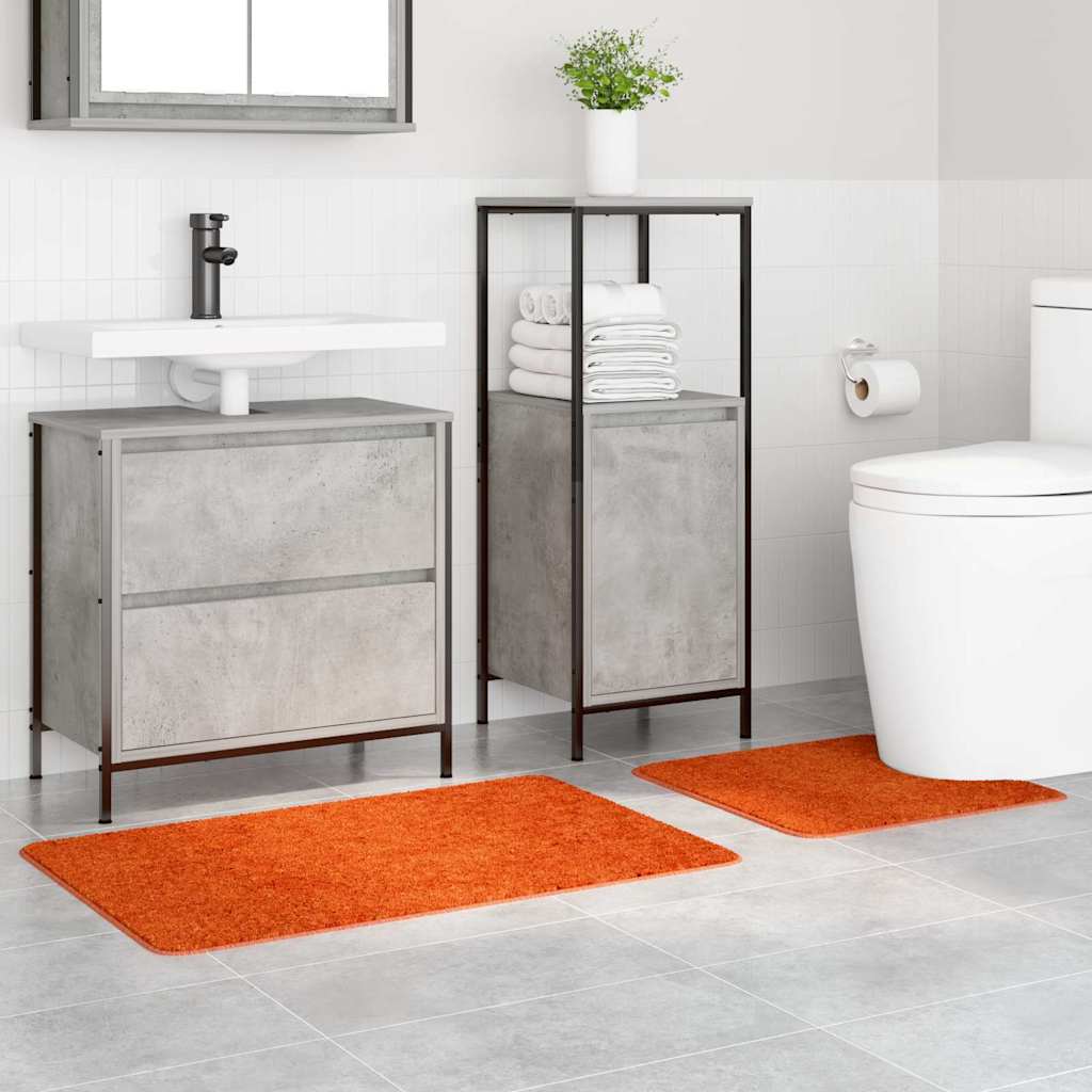 VidaXL ensemble de tapis de bain antidérapant 2 pcs orange pp