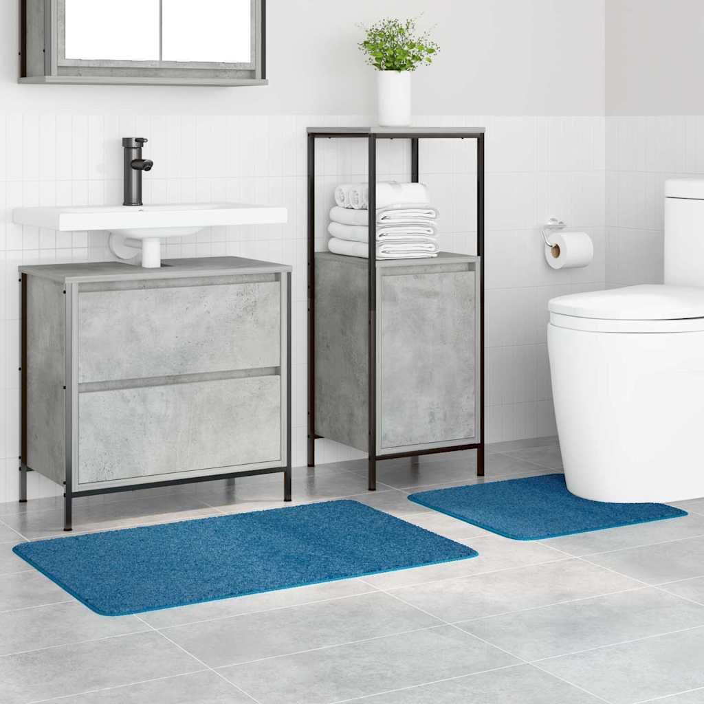 VidaXL ensemble de tapis de bain antidérapant 2 pcs bleu pp