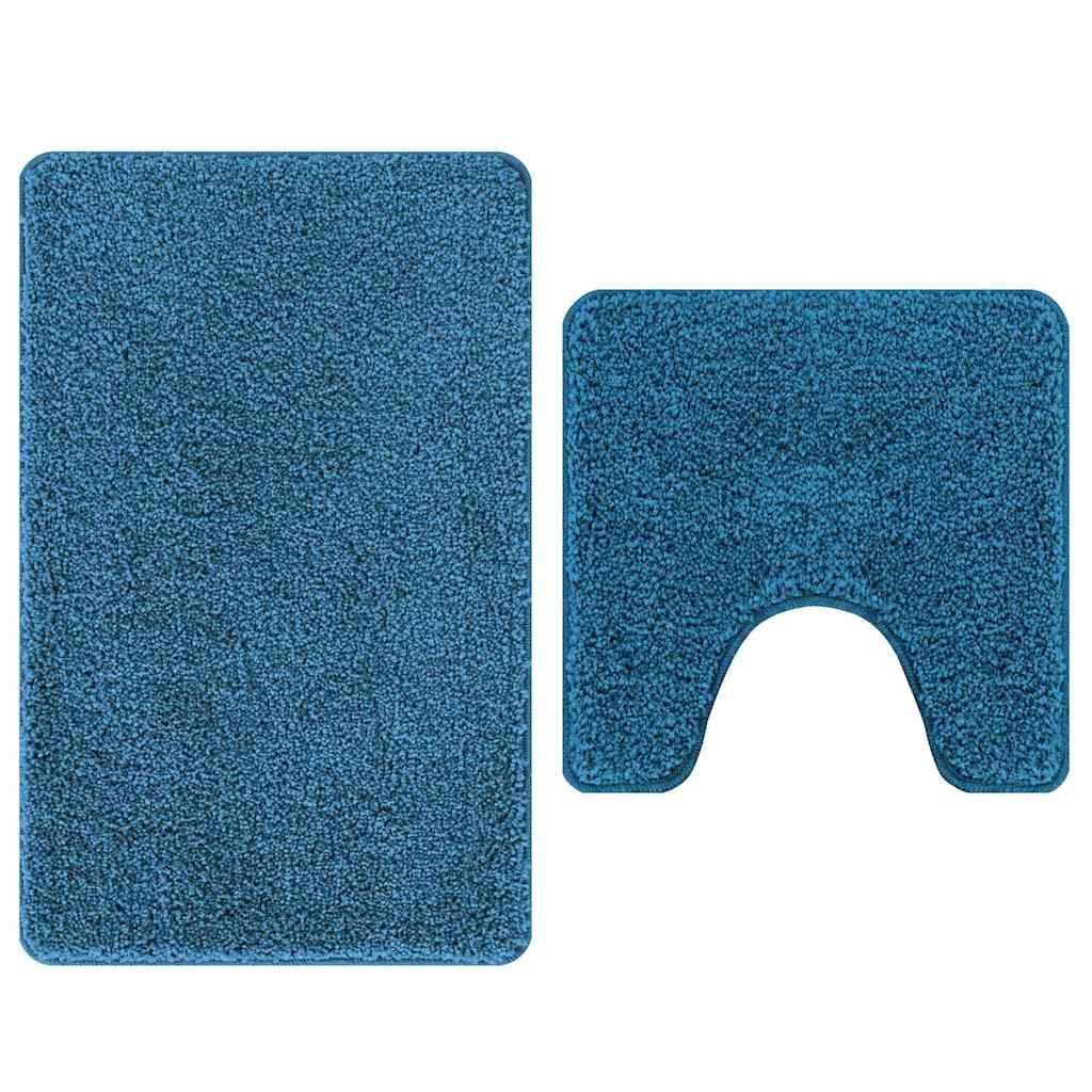VidaXL ensemble de tapis de bain antidérapant 2 pcs bleu pp