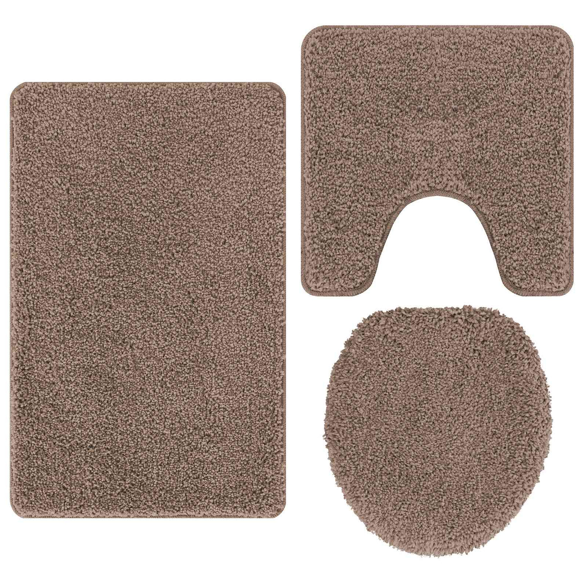 VidaXL ensemble de tapis de bain antidérapant 3 pcs marron pp