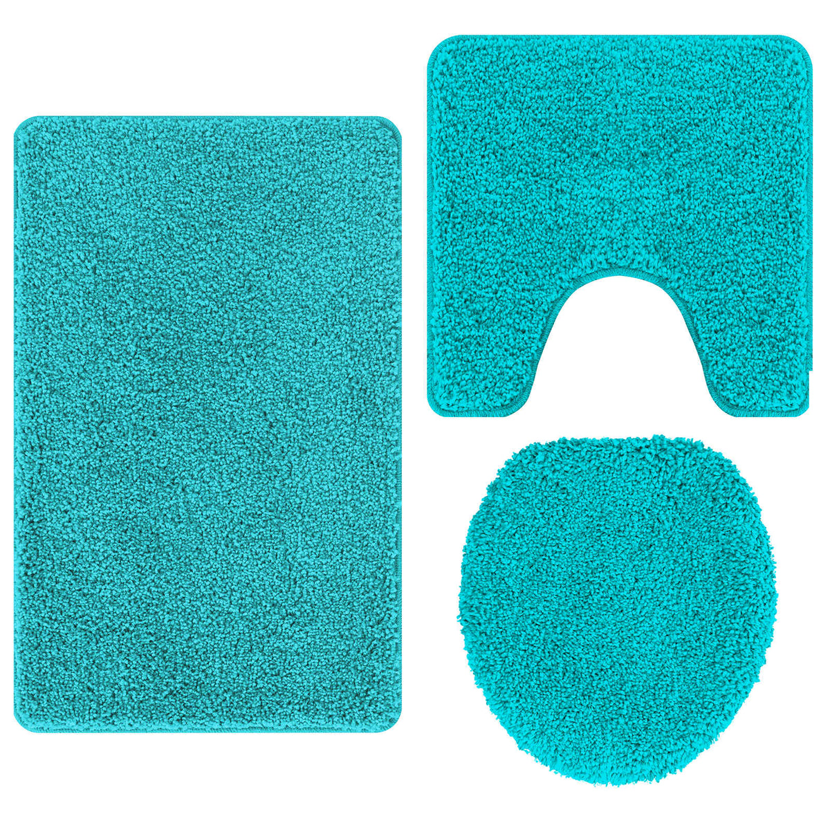 Vidaxx ensemble de tapis de bain antidérapant 3 pcs turquoise pp