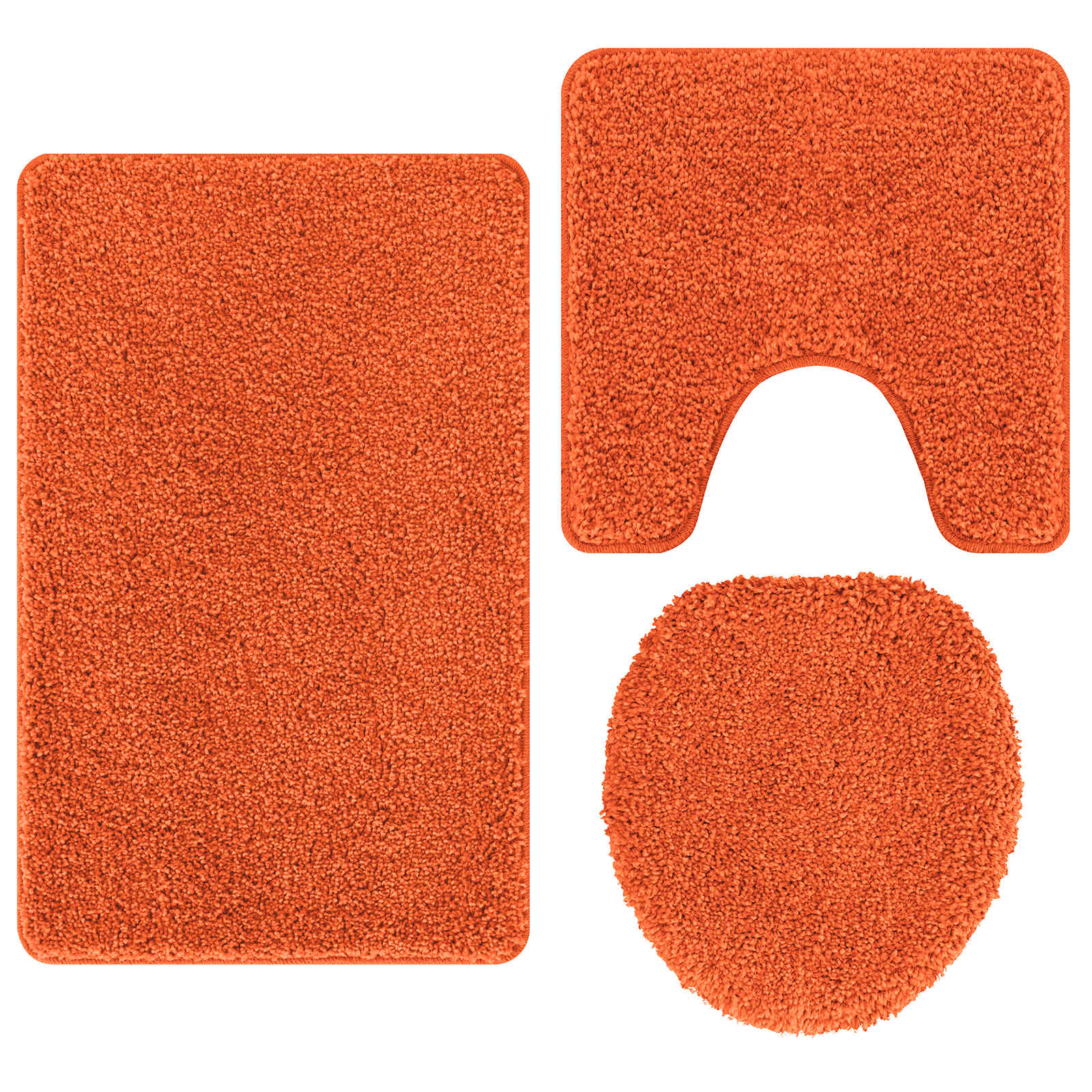 Vidaxx ensemble de tapis de bain antidérapant 3 pcs orange pp