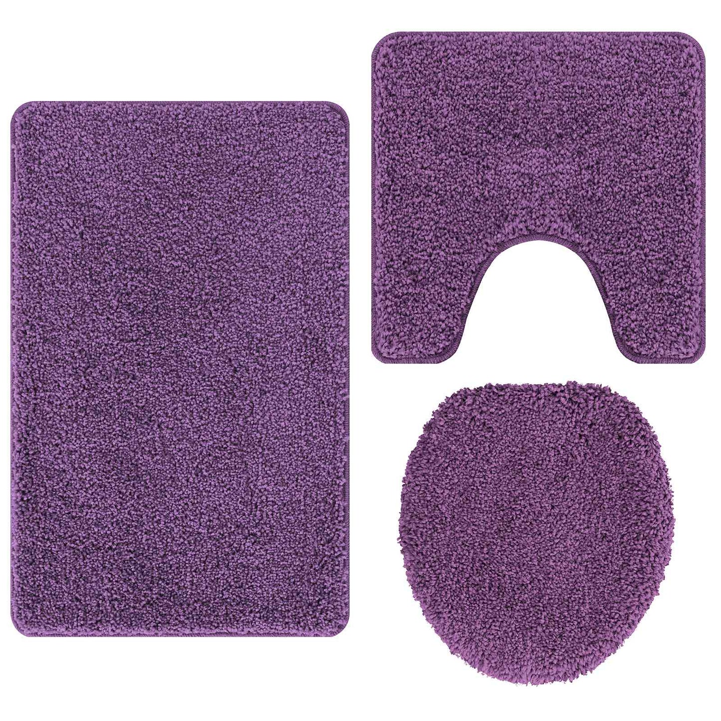 VidaXL ensemble de tapis de bain antidérapant 3 pcs violet pp