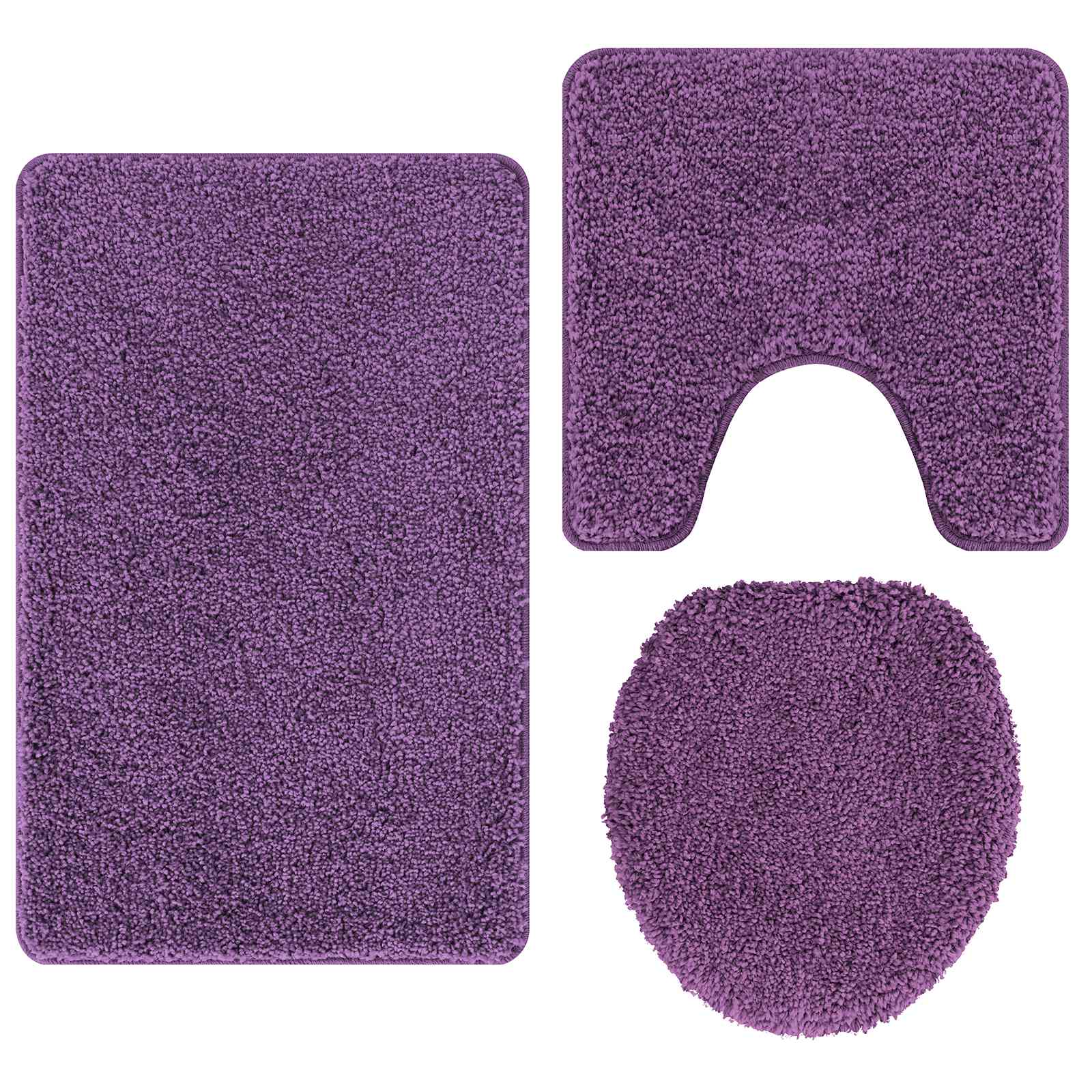 VidaXL ensemble de tapis de bain antidérapant 3 pcs violet pp