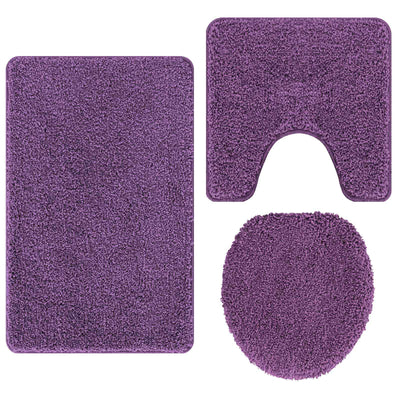 VidaXL ensemble de tapis de bain antidérapant 3 pcs violet pp
