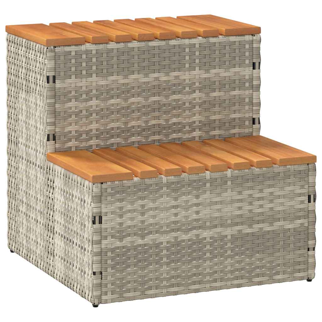 Vidaxl hottub-opplement 50x50x50,5 cm Poly rattan solide acaciahout