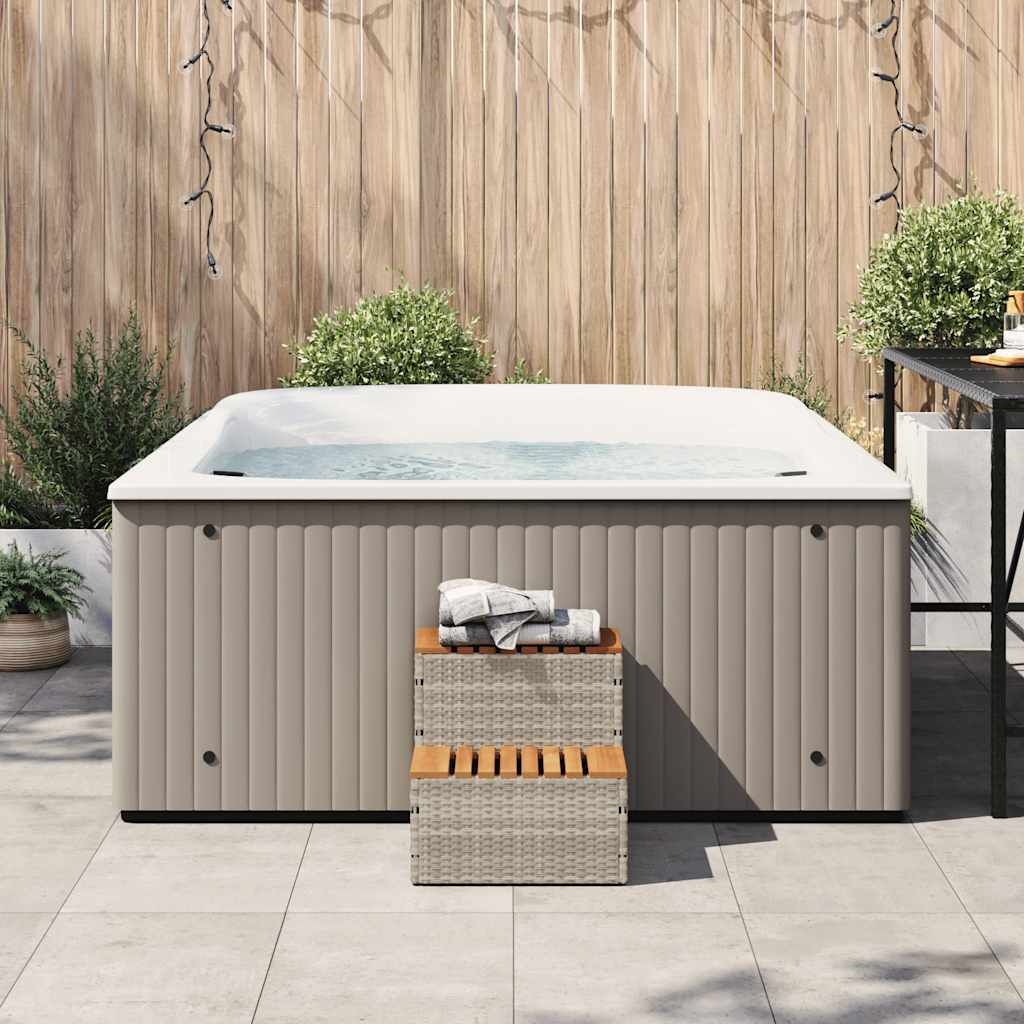 Vidaxl hottub-opplement 50x50x50,5 cm Poly rattan solide acaciahout