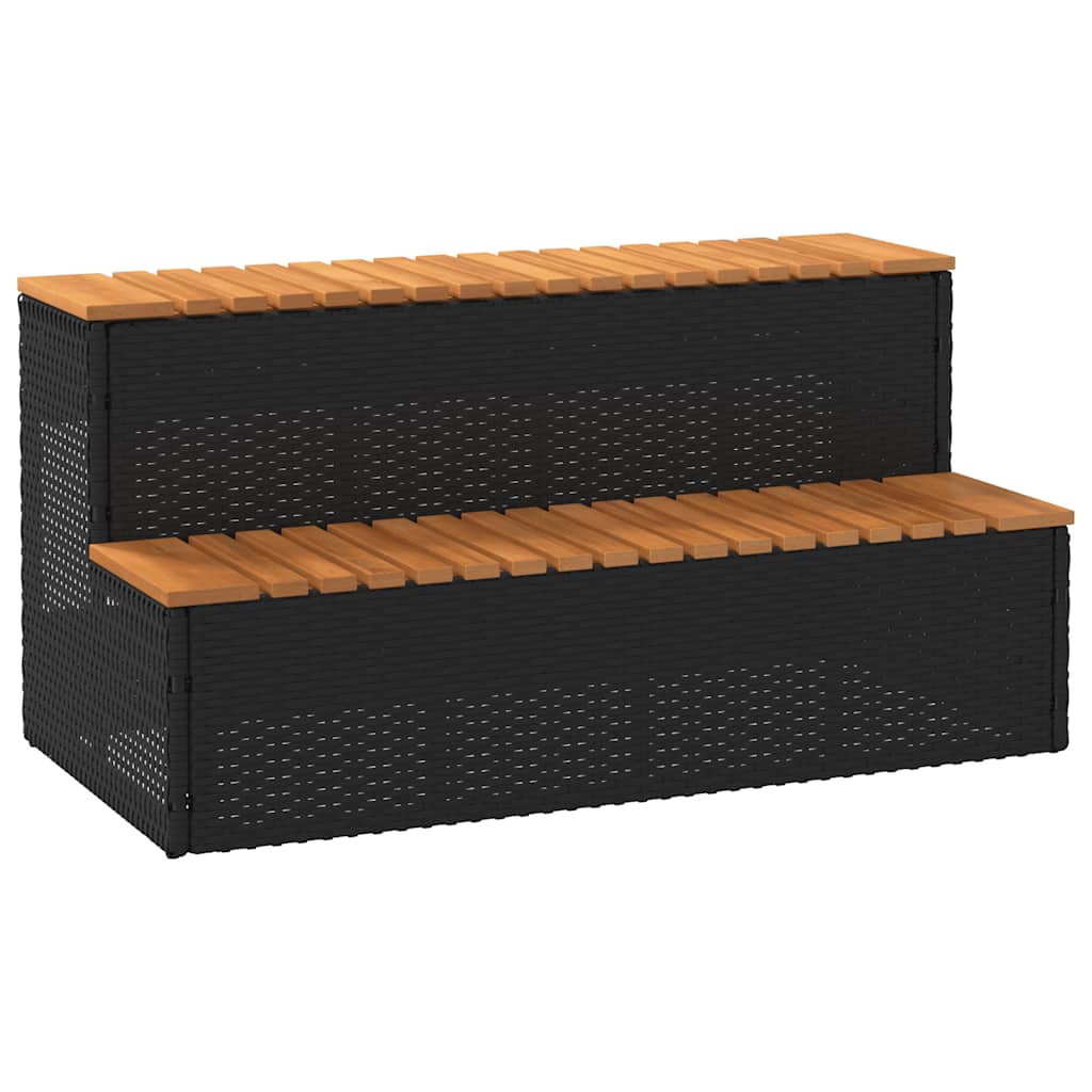 Vidaxl hottub-opplement 100x50x50,5 cm poly rattan solide acaciahout