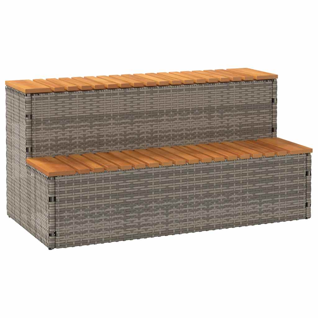 Vidaxl hottub-opplement 100x50x50,5 cm poly rattan solide acaciahout