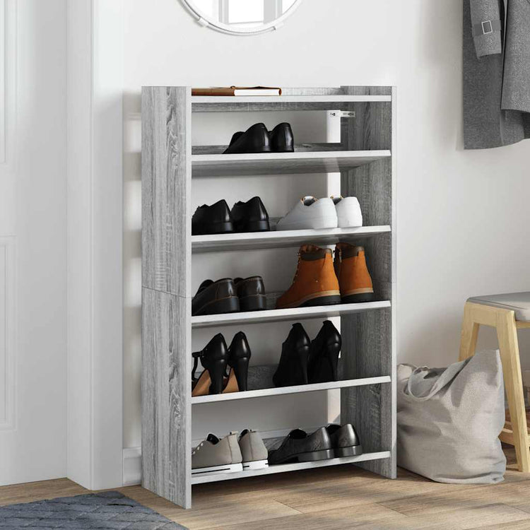 Rack à chaussures Vidaxl 60x25x100 cm en bois propice de chêne sonoma en bois de gris chêne