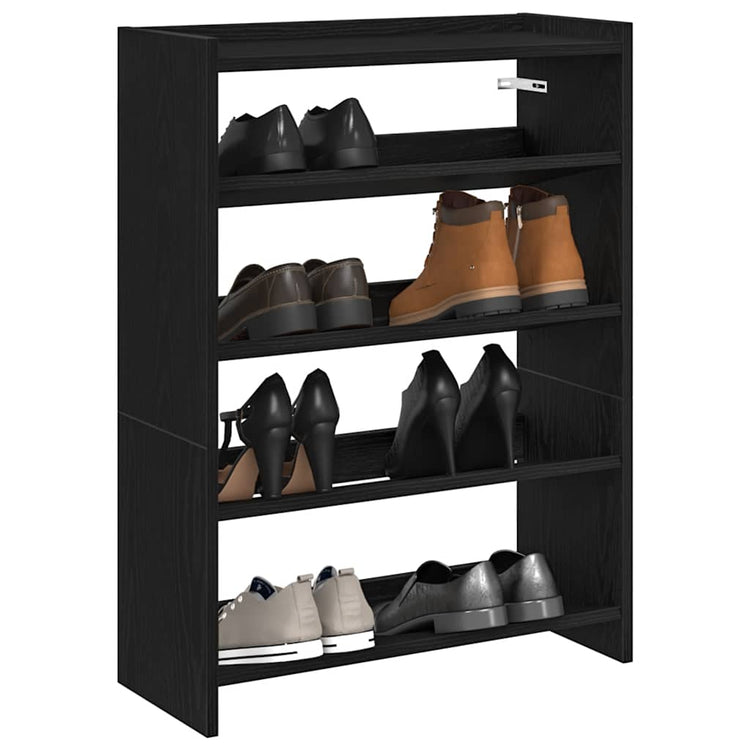 Rack à chaussures Vidaxl 60x25x81 cm Bois de bois noir