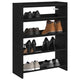 Rack à chaussures Vidaxl 60x25x81 cm Bois de bois noir