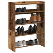 Rack de chaussures Vidaxl 60x25x81 cm Bois transformé vieux bois coloré - afbeelding 1