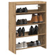 Rack à chaussures Vidaxl 60x25x81 cm Couleur de chêne artisanal en bois transformé