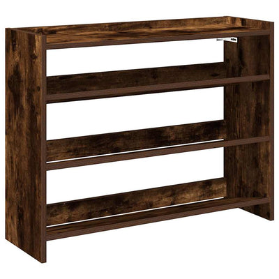 Rack de chaussures Vidaxl 80x25x62 cm Couleur de chêne fumé en bois
