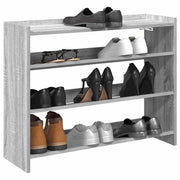 Rack de chaussures Vidaxl 80x25x62 cm Couleur de chêne sonoma gris de bois de bois de bois - afbeelding 1