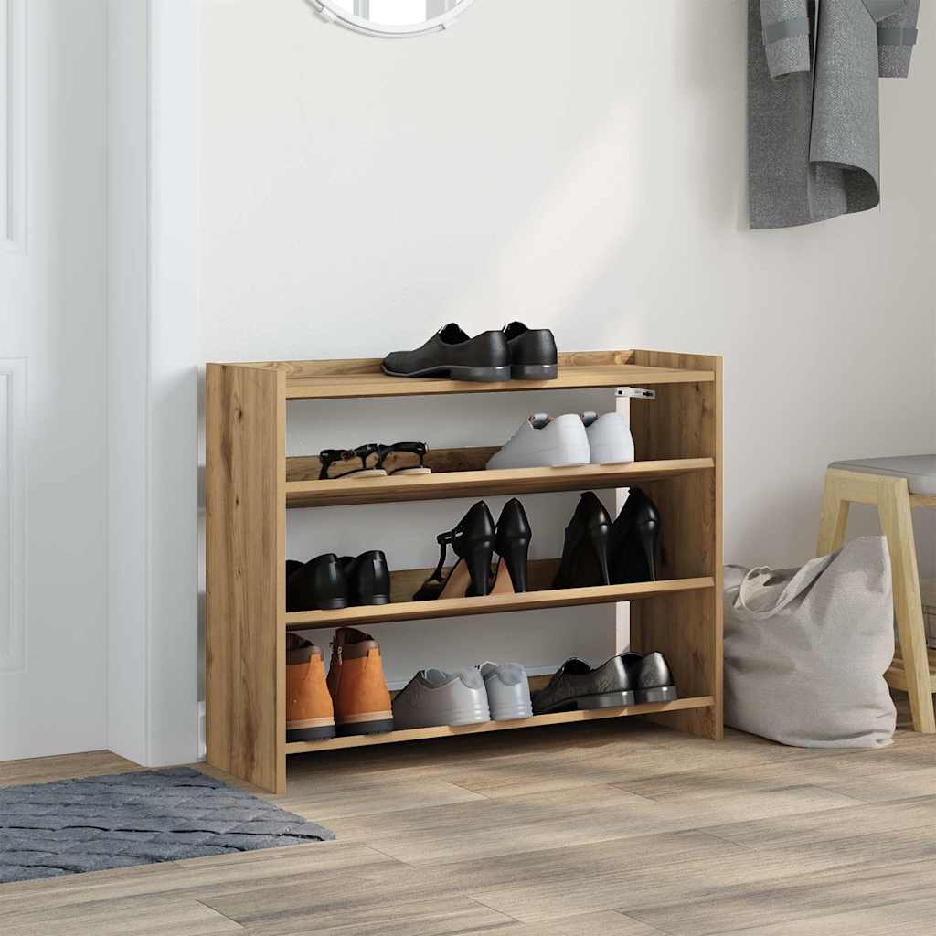 Rack de chaussures Vidaxl 80x25x62 cm Couleur de chêne artisanal en bois transformé
