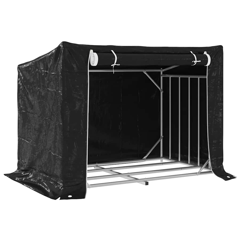 Foyer du vidaxl avec couvercle de pluie 150,5x100.5x110,5 cm en acier