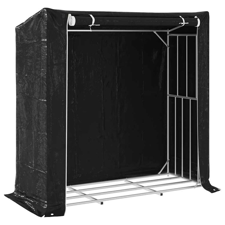 Vidaxx support à bois de chauffage avec housse de pluie 200x80x200 cm en acier galvanisé