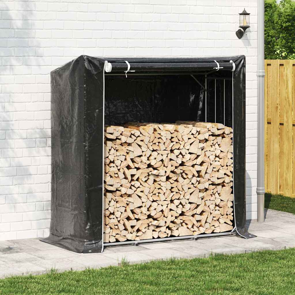 Vidaxx support à bois de chauffage avec housse de pluie 200x80x200 cm en acier galvanisé