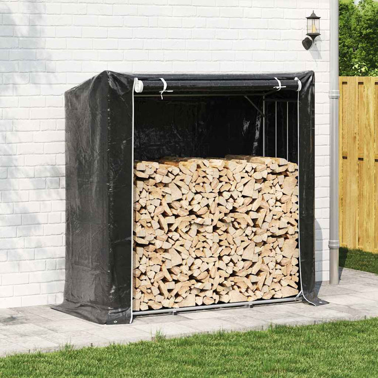 Vidaxx support à bois de chauffage avec housse de pluie 200x80x200 cm en acier galvanisé
