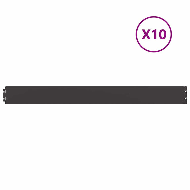 Vidaxl bordures de pelouse 10 pcs 10x103 cm acier laminé à froid noir