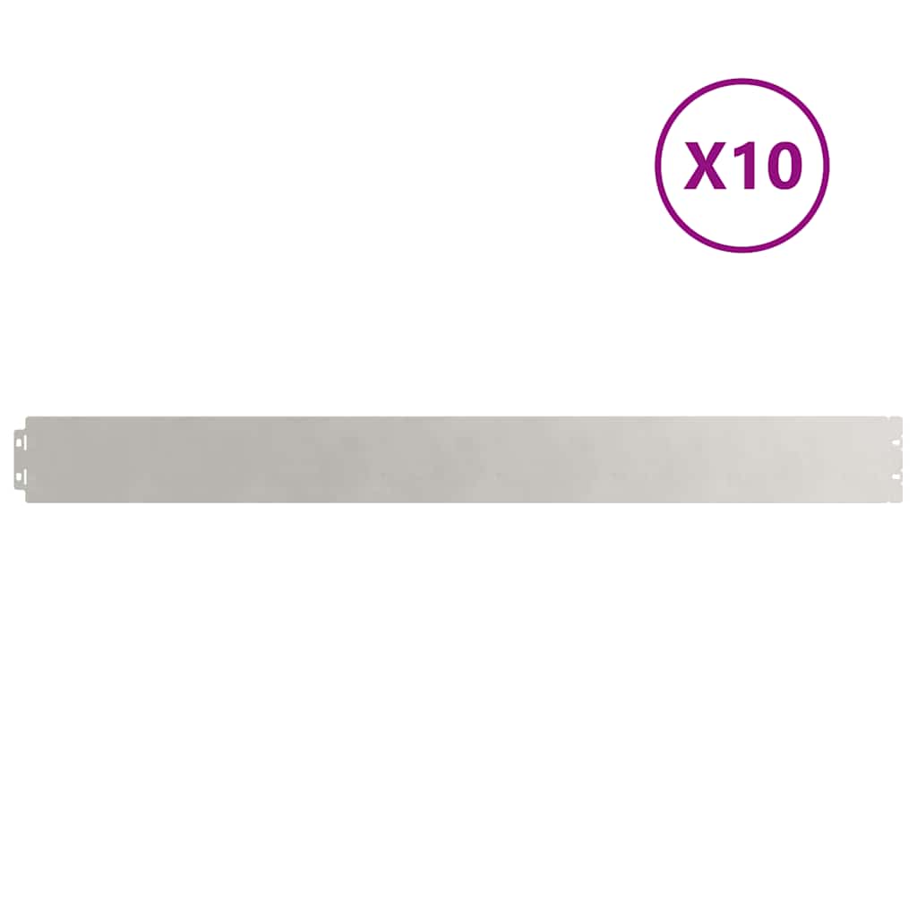 Vidaxl bordures de pelouse 10 pcs 10x103 cm acier inoxydable