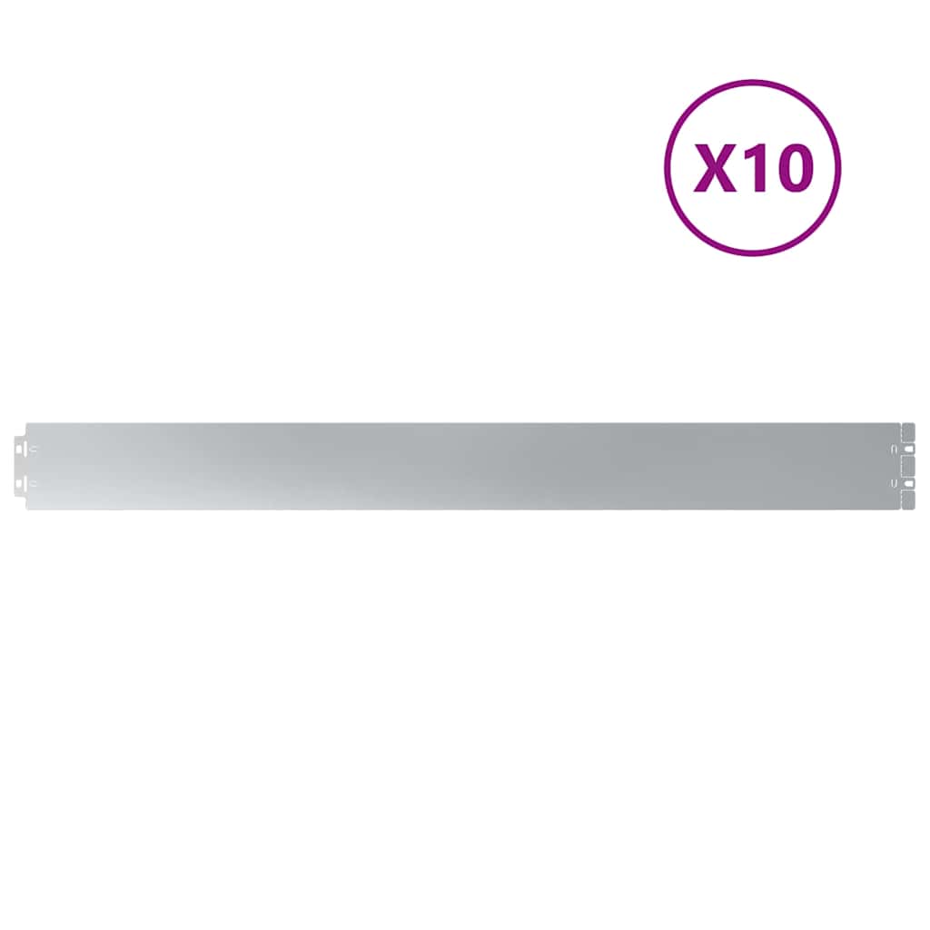 Vidaxl bordures de pelouse 10 pcs 10x103 cm acier galvanisé