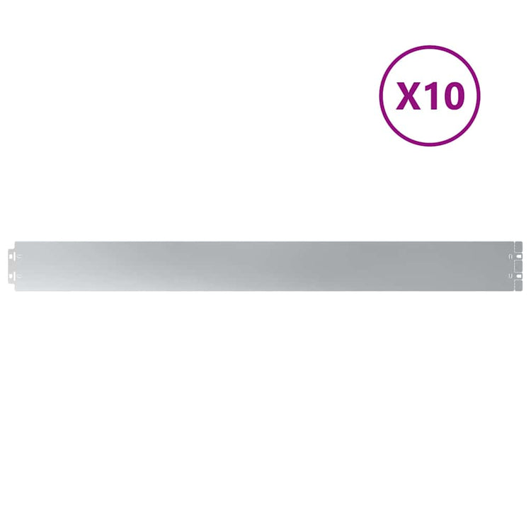 Vidaxl bordures de pelouse 10 pcs 10x103 cm acier galvanisé