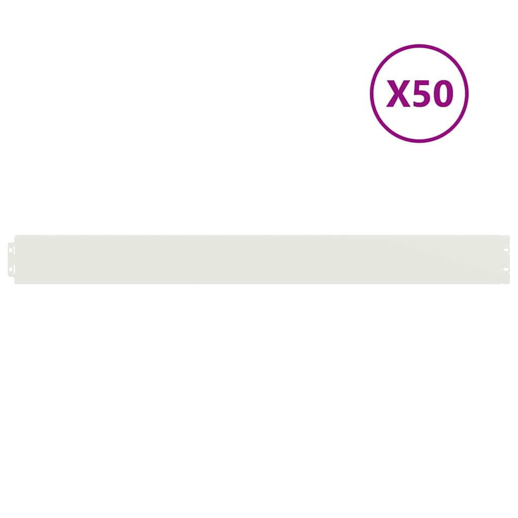 Vidaxl bordures de pelouse 50 pcs 10x103 cm acier laminé à froid blanc