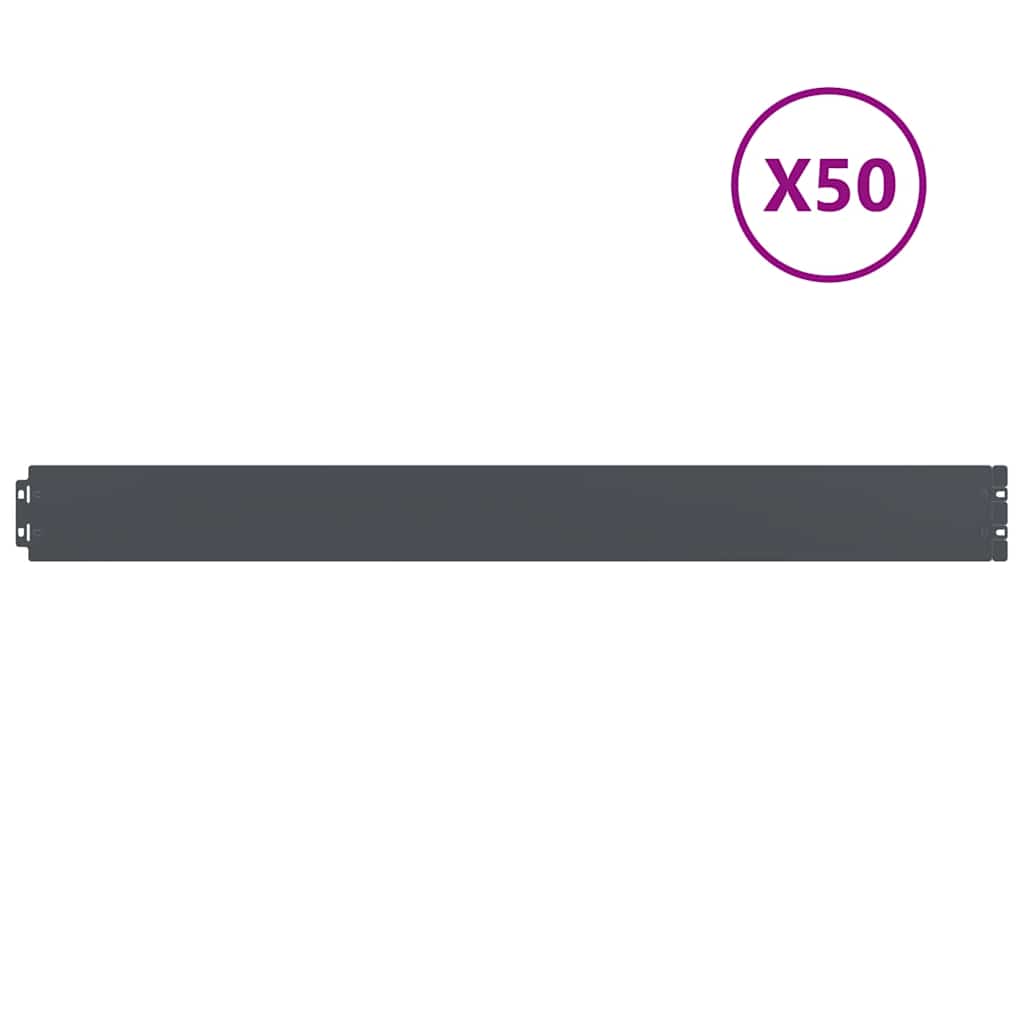 Vidaxl bordures de pelouse 50 pcs 10x103 cm acier laminé à froid anthracite