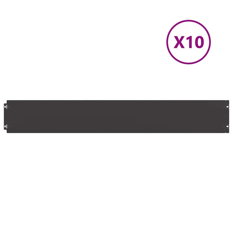 Vidaxl bordures de pelouse 10 pcs 15x103 cm acier laminé à froid noir