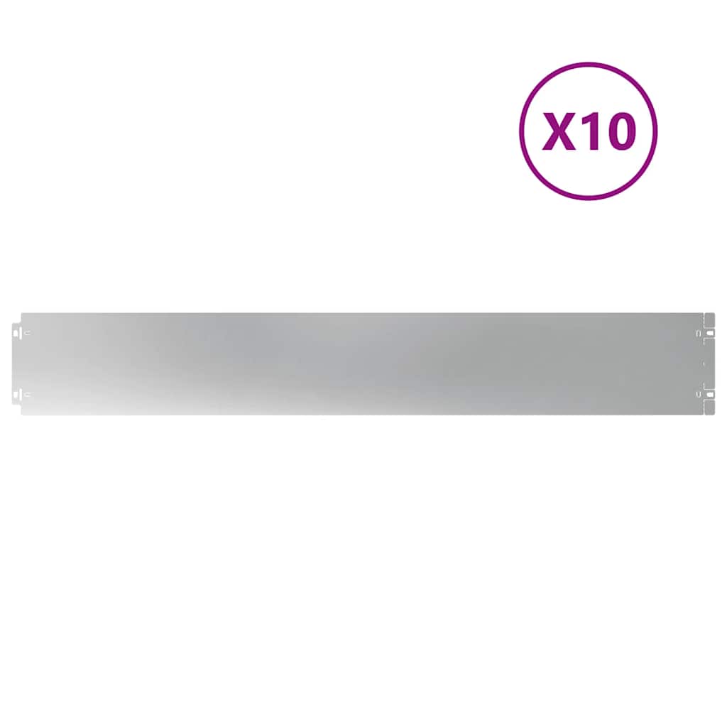Vidaxl bordures de pelouse 10 pcs 15x103 cm acier galvanisé