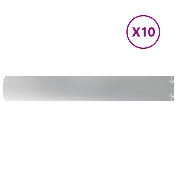 Vidaxl bordures de pelouse 10 pcs 15x103 cm acier galvanisé
