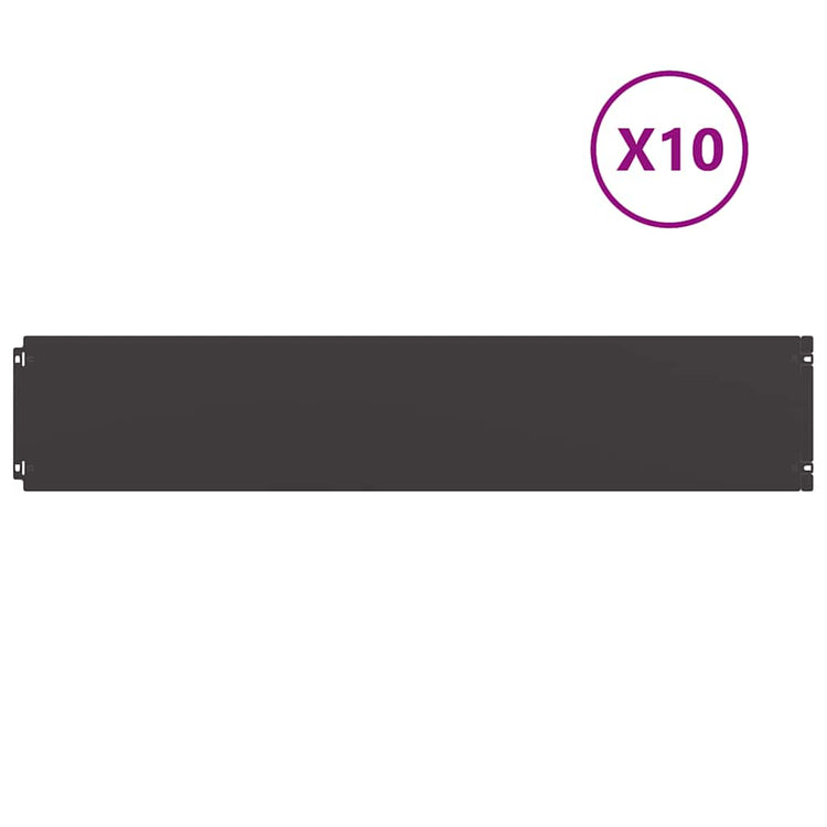 Vidaxl bordures de pelouse 10 pcs 20x103 cm acier laminé à froid noir