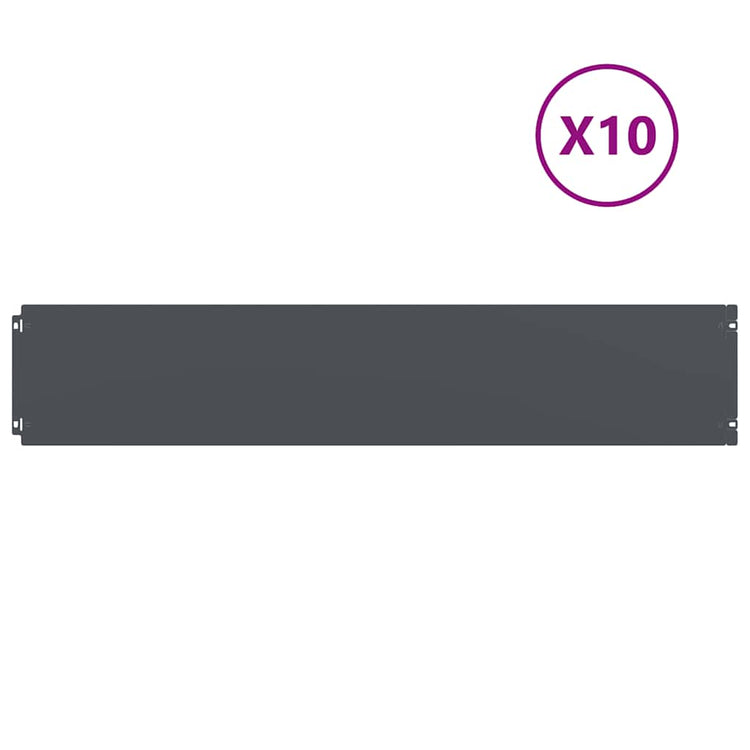 Vidaxl bordures de pelouse 10 pcs 20x103 cm acier laminé à froid anthracite