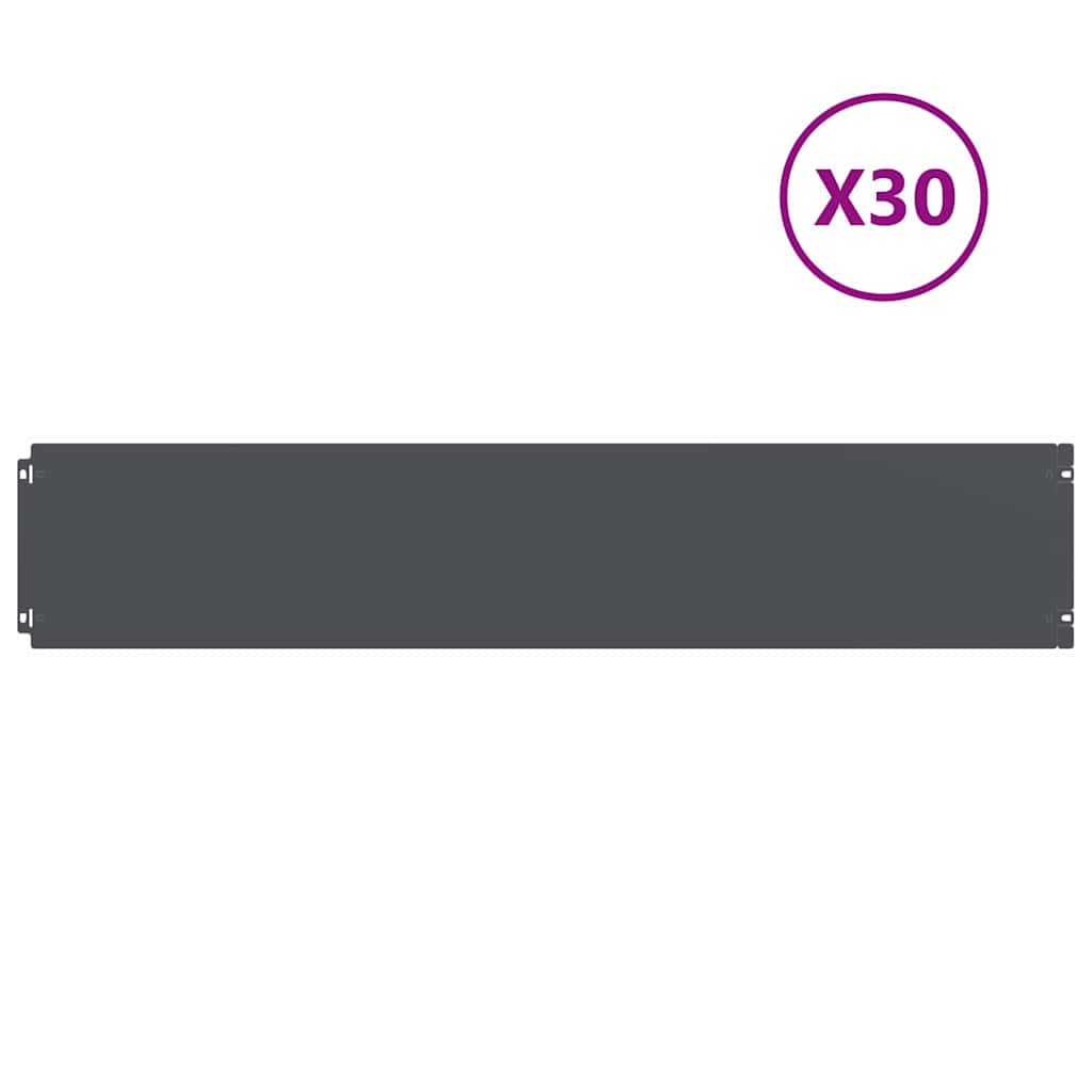 Vidaxl bordures de pelouse 30 pcs 20x103 cm acier laminé à froid anthracite