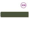 Vidaxl bordures de pelouse 30 pcs 20x103 cm acier laminé à froid vert olive