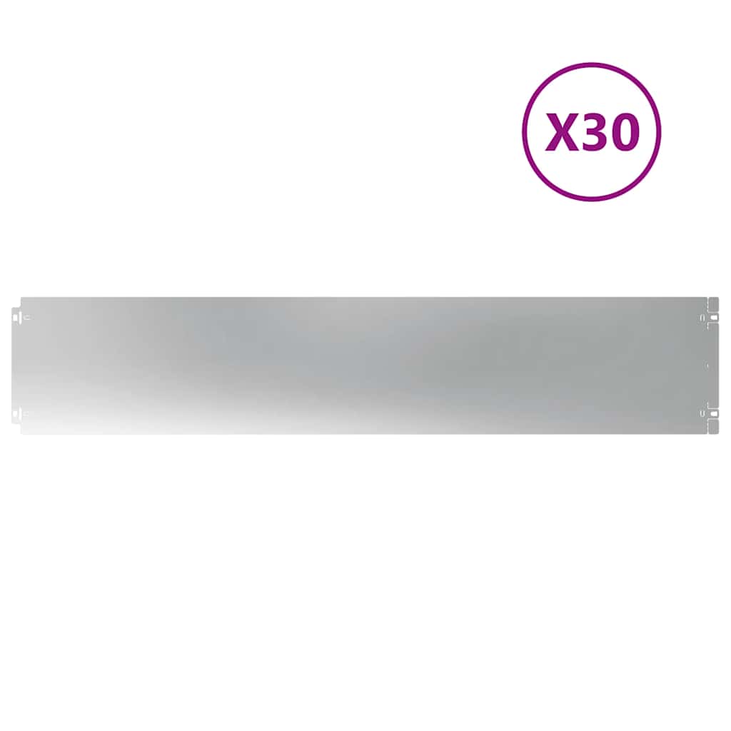 Vidaxl bordures de pelouse 30 pcs 20x103 cm acier galvanisé