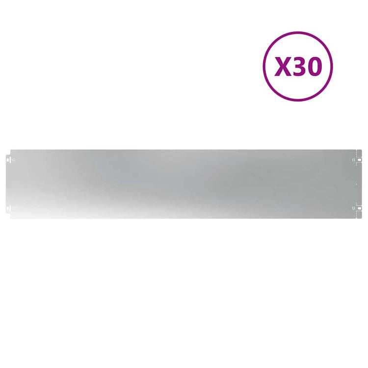 Vidaxl bordures de pelouse 30 pcs 20x103 cm acier galvanisé