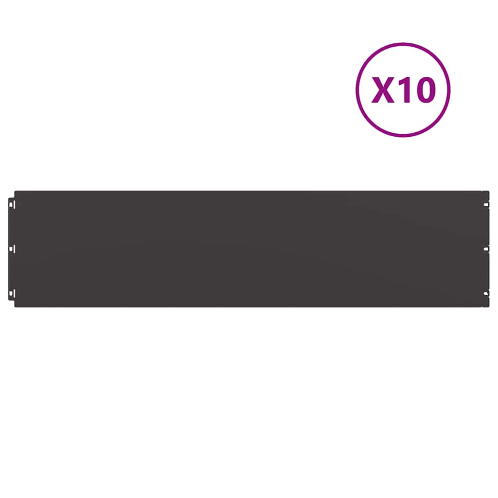 Vidaxl bordures de pelouse 10 pcs 25x103 cm acier laminé à froid noir