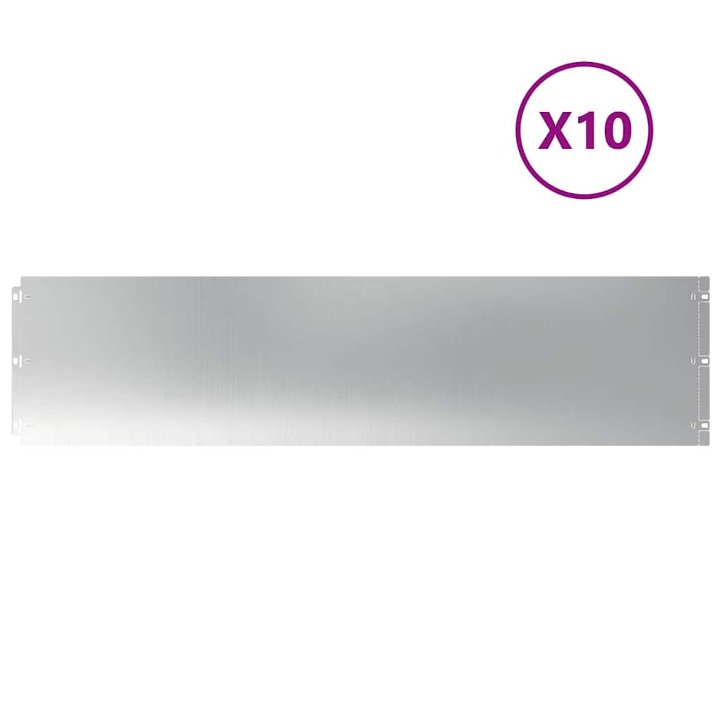 Vidaxl bordures de pelouse 10 pcs 25x103 cm acier galvanisé