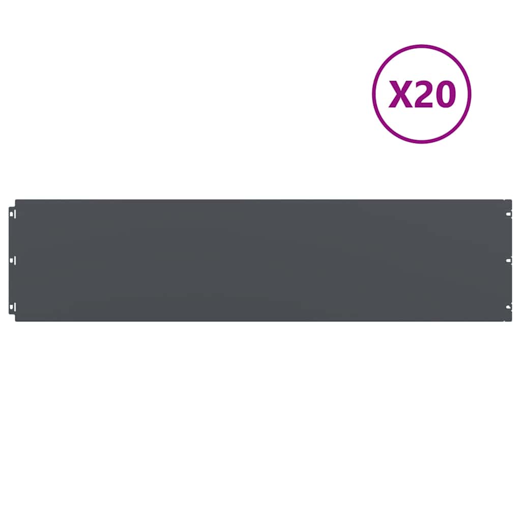 Vidaxl bordures de pelouse 20 pcs 25x103 cm acier laminé à froid anthracite