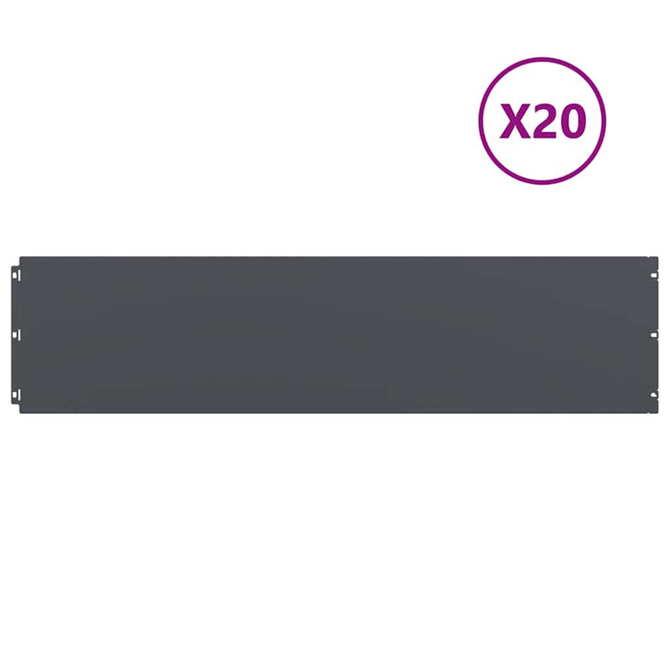 Vidaxl bordures de pelouse 20 pcs 25x103 cm acier laminé à froid anthracite