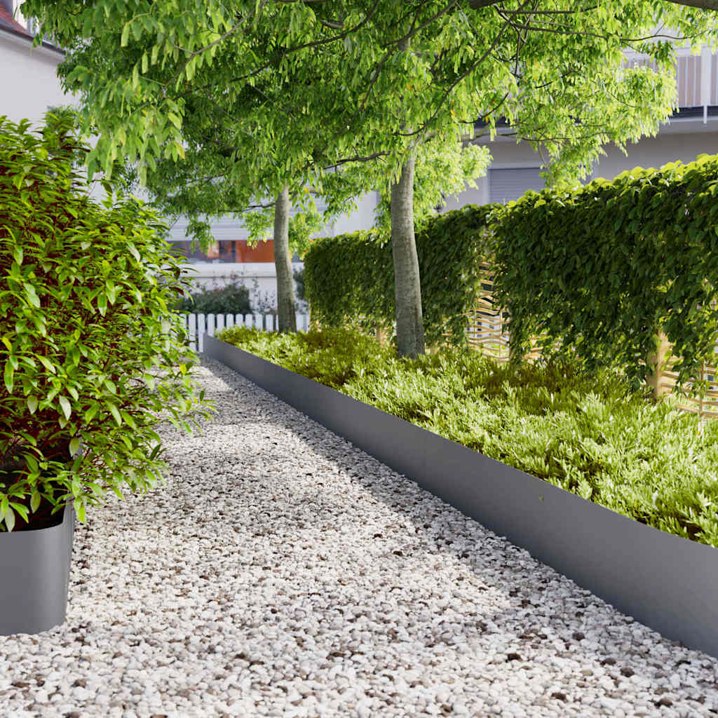 Vidaxl bordures de pelouse 20 pcs 25x103 cm acier laminé à froid anthracite