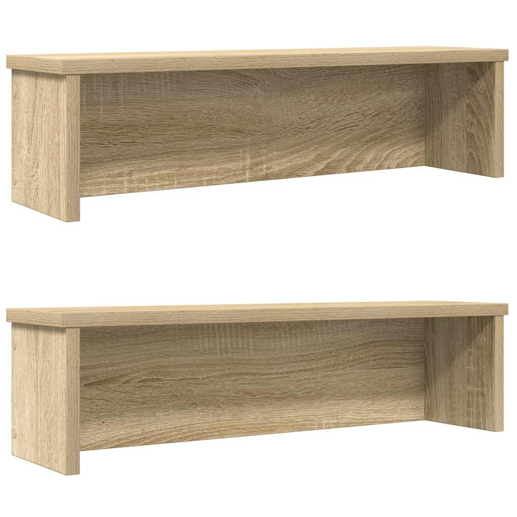 VidaXL étagères de cuisine empilables 2 pcs 50x15x16 cm couleur chêne sonoma